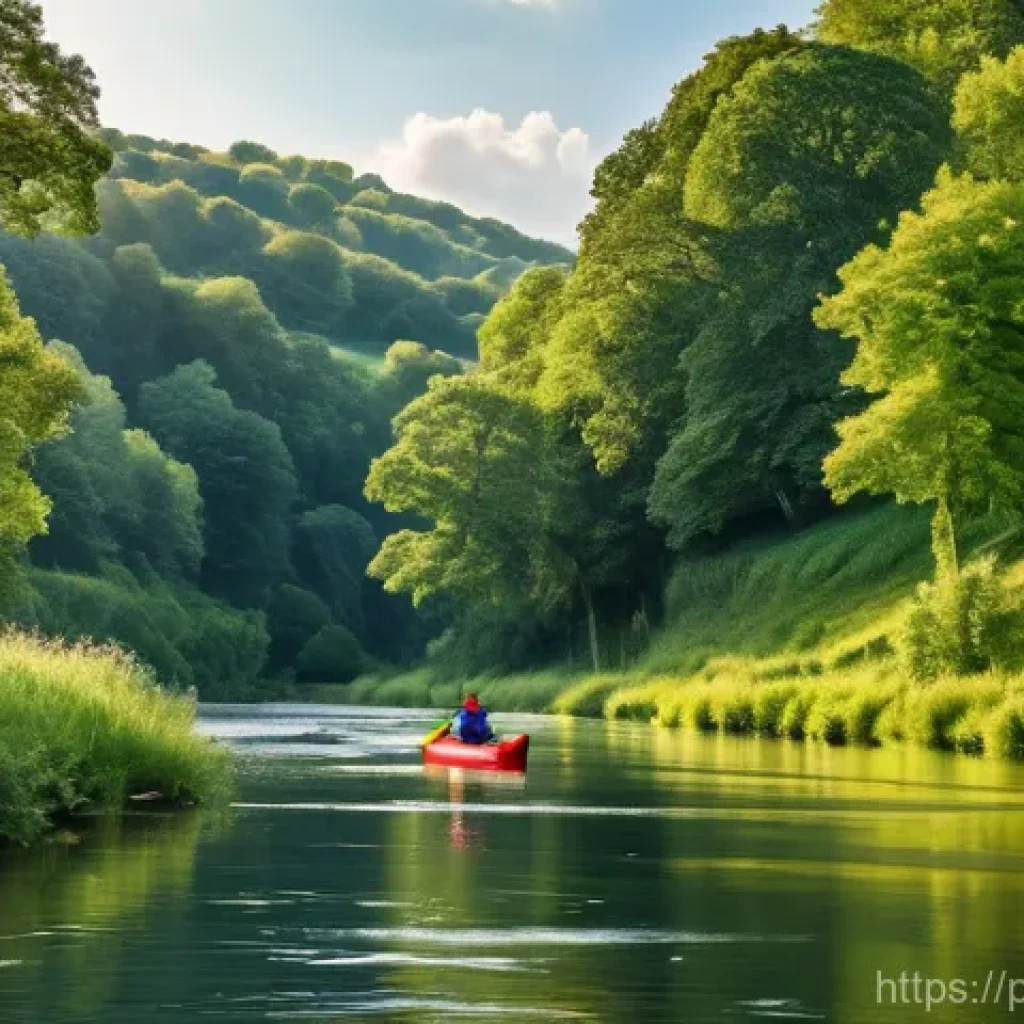 아르덴 산맥 - **Prompt 1: Verdant Ardennes River Adventure**
    "A stunning wide-angle shot of a person, dressed ...
