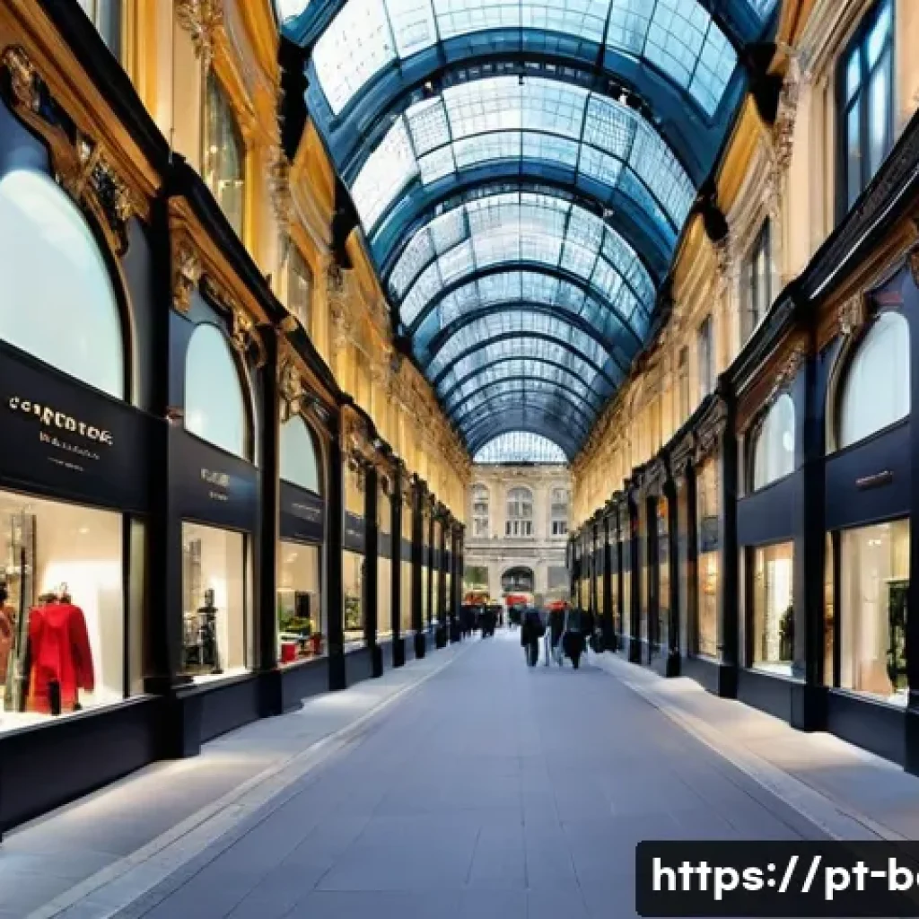 벨기에 쇼핑 명소 - **Urban Elegance and High Fashion in Brussels:**
    "A sophisticated and bustling street scene in B...