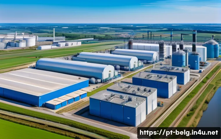 벨기에 경제 구조 - A bustling industrial chemical complex in Antwerp, Belgium, showcasing modern factories with advance...